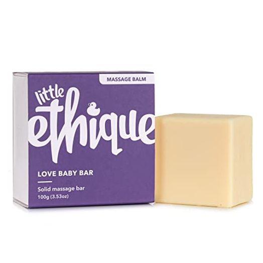 Ethique Eco-Friendly Baby Massage Bar, Love Baby Bar - Sustainable Natural Baby Bar to Prevent Dry Skin & Promote Relaxation, Plastic Free, Vegan, Plant Based, 100% Compostable and Zero Waste, 3.53oz