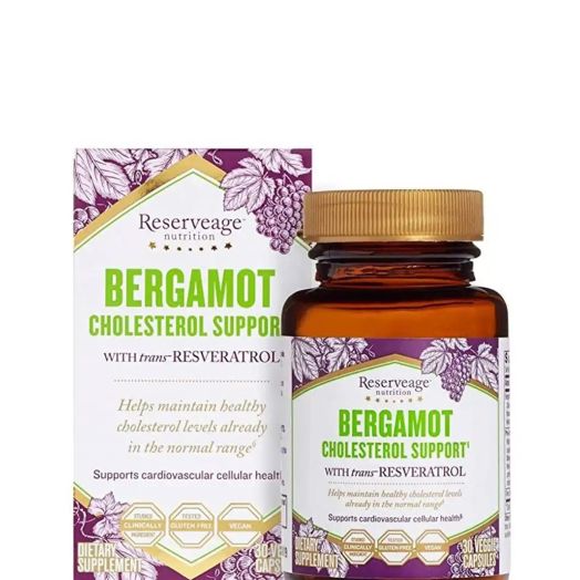 Reserveage Nutrition Bergamot Cholesterol Support with Trans-Resveratrol - 30 Veggie Capsules