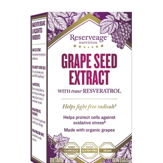 Reserveage Nutrition Grape Seed Extract with Resveratrol - 60 Veggie Capsules