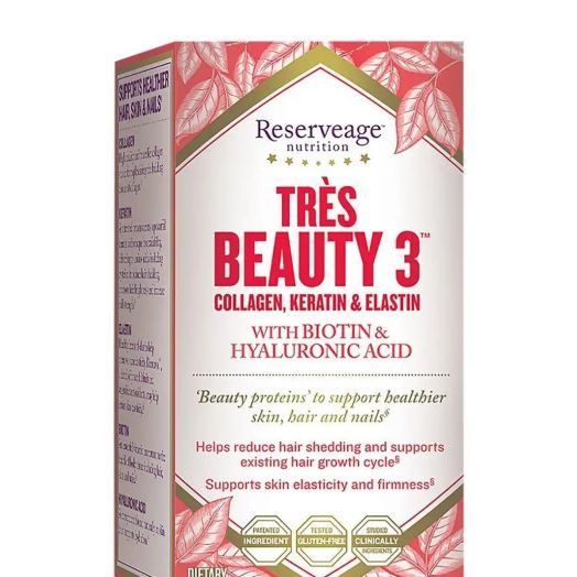 Reserveage Nutrition TrÃ¨s Beauty 3 (Collagen, Keratin & Elastin) with Biotin and Hyaluronic Acid - 90 Capsules