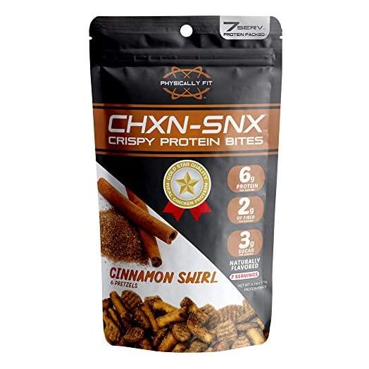 Barn Dad Nutrition CHXNSNX Crispy Protein Bites Cinnamon Swirl with Pretzel Pieces 7 Servings 42 Grams of Protein Per Bag, Tan, 6.16 Ounce