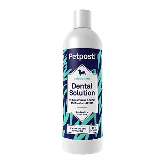 Petpost | Dental Solution for Dogs - Water Additive That Eliminates Bad Breath - Dirt, Gunk, and Tooth Buildup Gone - Natural Tooth Cleaning Solution