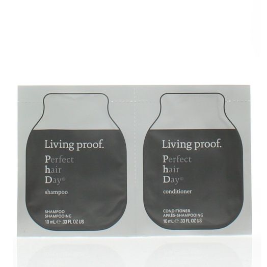 Living Proof Hair Care Perfect Hair Day Shampoo and Conditioner Set Pouch 0.33 oz Each