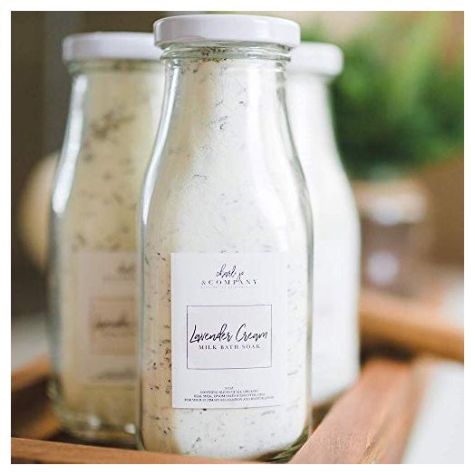 Lavender Cream Bath Milk Soak. All Local Ingredients In A Glass Bottle And Made In The USA. (One Lavender Cream 10 Ounce Bottle)