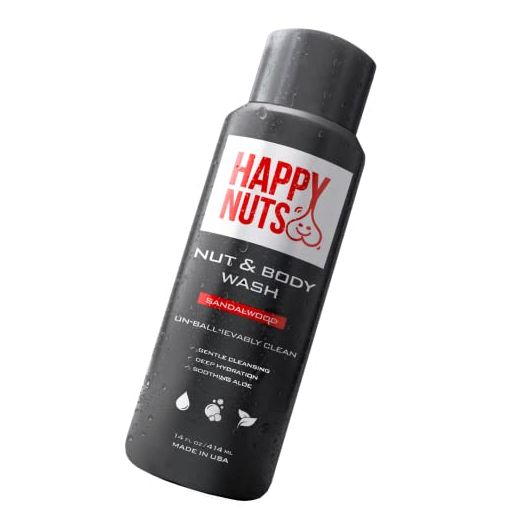 Nut and Body Wash for Men - Sandalwood - Natural Men's Shower Gel - Body Wash by Happy Nuts