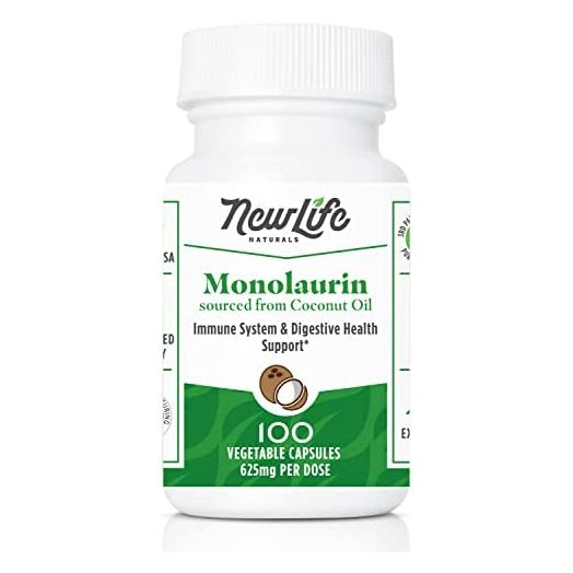 NewLife Naturals Monolaurin Dietary Supplement: 625mg Monolaurin Lauric Acid - Immune Support Supplement Immune System Defense- 100 Veggie Capsules
