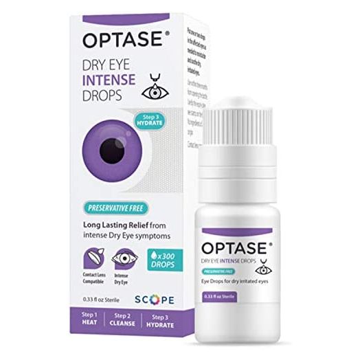 OPTASE Dry Eye Intense Drops - Preservative Free Eye Drops for Dry Eyes - Long Lasting Artificial Tears for Severe Dry Eye Relief - Convenient Multi-dose Bottle - Step 3 Hydrate - .33 fl oz, 300 Doses