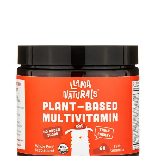 Llama Naturals Kids Organic Plant-Based Multivitamin, Truly Cherry Flavor - 60 Fruit Gummies