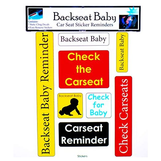 Backseat Baby - Reminder Stickers - Pack of 15 Clings, Stickers & Decals