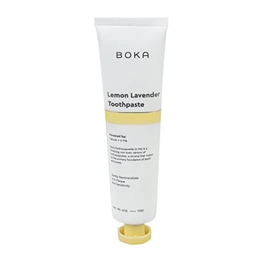 Boka Lemon Lavender Natural Toothpaste, Nano-Hydroxyapatite for Remineralizing, Sensitivity and Whitening, Fluoride-Free, Dentist Recommended for Kids and Adults, Made in USA, 4oz (Pack of 1)
