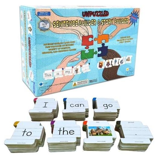 Thought-Spot: Sentence & Story Building: 2 in 1 Game for Speech, Writing, Reading, Sequencing, Interpretation, and Speech Skills. Suitable for Kindergarten (Age 4+). Includes 161 Puzzle Pieces