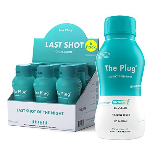 The Plug Recovery Drink, 6-Pack - All-Natural Plant-Based Electrolyte & Liquid Hydration Pack - Supports Liver Detox, Immunity, Anti-Dehydration & Increased Energy - No Added Sugar & No Caffeine