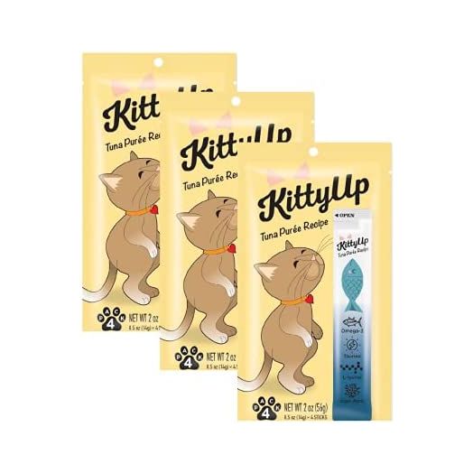 Kitty Up - Lickable Cat Treat Pouches for Indoor Cats - All Natural Tuna Puree Tube Treats - Kitten and Senior Soft Wet Cat Food - Limited Ingredient - Grain Free with Lysine .05 oz ea.