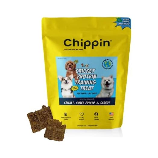 Chippin Cricket Jerky Healthy Dog Treats, Sustainable, Hypoallergenic & Human-Grade Protein, Soft & Breakable for Puppies & Senior Dogs, Natural Superfood for Sensitive Stomachs, Made in USA (5oz)