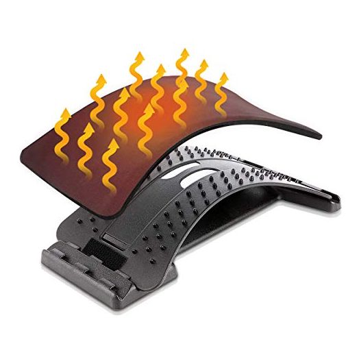 Heated Back Stretcher for Lower Back Pain Relief, Back Massager with Heating Pad, Back Cracker with Lumbar Support, Lumbar Traction Device with Upper/Lower Back Support, Spine Stretcher and Back Cracking Device, Back Popper for Spine Decompression