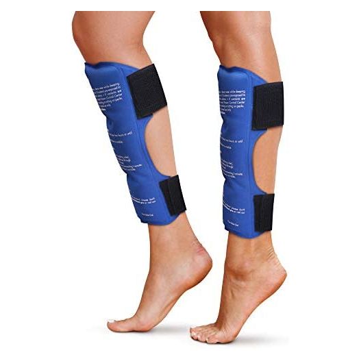 Shin Splint Ice Packs (Set of 2) Reusable Hot and Cold Therapy Wrap | Leg or Calf Pain Relief | Advanced Soft Gel Technology | Freezable and Microwavable | Perfect for Running Injuries & Recovery