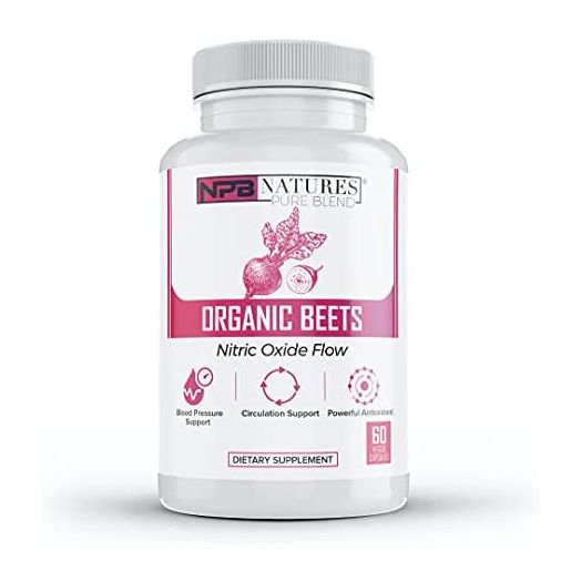 Nature's Pure Blend Organic Beets I Support Blood Flow, Blood Pressure, Heart Health I Energy Booster, L Arginine