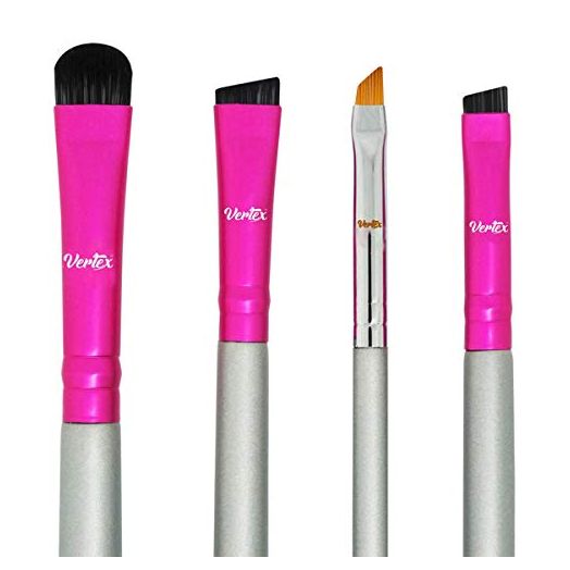 Eyebrow Brush Kit Thin Angled - Eye Brow Concealer Contour Brush to Shape and Conceal Eyes Duo Spoolie Brushes Firm Bristles Definer for Filling Pomade Gel | Defining Arches Winged Eyeliner Stencil