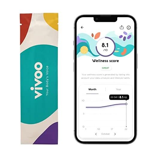 Vivoo | The ONLY Urine Test Strips & Keto Strips with App | Advanced Home Meter for Nutrition, Ketone, Water, pH, and Proteins | 1 Month / 4 Tests