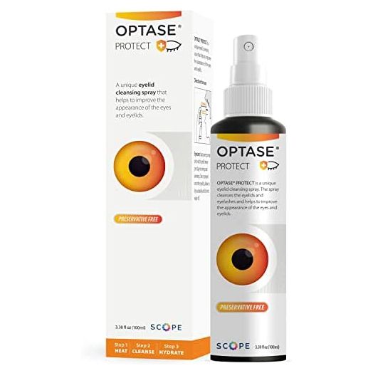 OPTASE Protect Eyelid Cleansing Spray - Hypochlorous Acid Spray for Daily Protection - Eye Lid Cleaning Spray for Dry Eye, Blepharitis, and Stye Treatment - Hypochlorous Acid Eyelid Cleanser - 100 ml