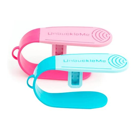 UnbuckleMe Car Seat Buckle Release Tool - As Seen on Shark Tank - Makes it Easy to Unbuckle a Child's Car Seat - Easy Tool for Parents, Grandparents & Older Children (Double Pack) (Blue & Pink)