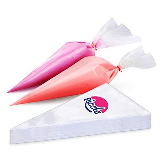 RICCLE Disposable Piping Bags 12 Inch - 100 Anti Burst Pastry Bags - Icing Piping Bags for Frosting - Ideal for Cakes and Cookies Decoration