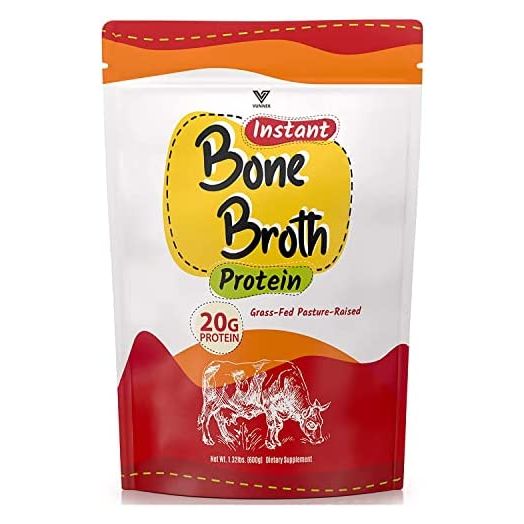 Instant Bone Broth Protein Powder - 1.32lb Concentrated Protein - Grass Fed, Pasture Raised, Non-GMO, Paleo Friendly, Gluten Free, Easy to Mix, Supports Healthy Hair, Skin, Nails & Digestive System.