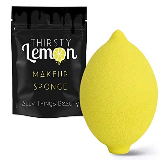 Thirsty Lemon Makeup Sponge by Ally Things Beauty | Yellow Lemon Shaped Makeup Blender for Liquid Foundation, Cream or Powder Blending - Cosmetic Applicator - Cute & Latex-Free Daily Beauty Sponge