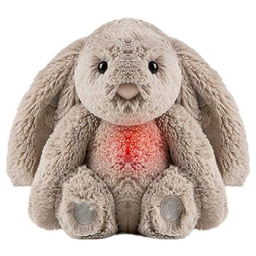 Gemma Joy Bedtime Bunny Baby Sleep Soother with Cry Activated Sensor, Plush Stuffed Animal for Newborn Infants, Calming Light, Lullaby Music, White Noise, Mother’s Heartbeat and Baby Shushing Sounds