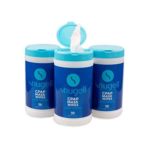 CPAP Mask Wipes by Snugell | 330 Count | Unscented | 100% Soft Cotton | Lint & Alcohol Free | Skin Safe with Aloe Vera | Easy Opening Canister | Clean CPAP Mask, Tube & Devices (3)