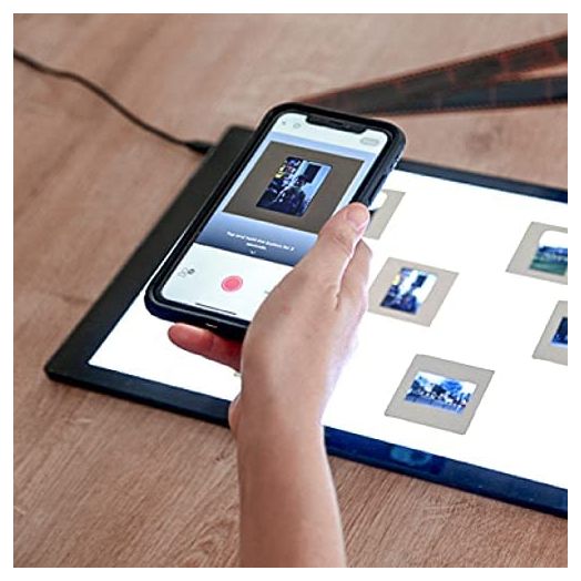 Photomyne Light Pad Backlight Hands-Free Ultra-Thin Ultimate Brightness for Supporting Photo Slides and Film Negative Scanning (Includes USB Adapter) - Black (Small)