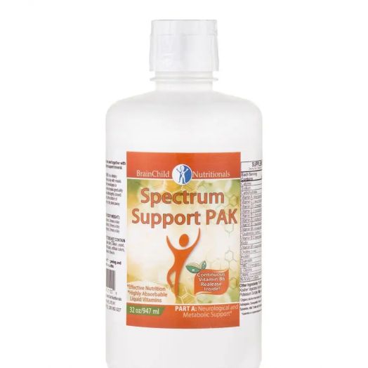 BrainChild Nutritionals Spectrum Support II Vitamins (with PAK) - Part A, Lemon-Lime - 32 oz (946 ml)