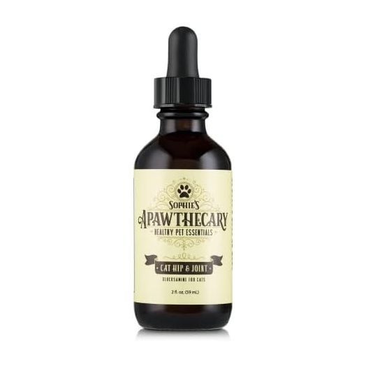 Sophie's Apawthecary Cat Hip and Joint Glucosamine Liquid Supplement 2 oz for Pain Relief and Improved Joint Flexibility