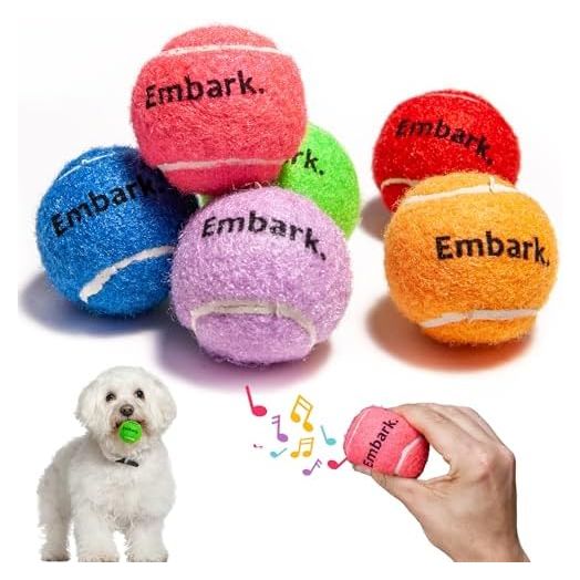 Colorful Squeaky Tennis Balls for Small Dogs and Puppies - 1.5 Inch - 6 Pack - Dog Training Toys for Positive Reinforcement, Interactive Squeaker Balls To Engage Attention Outside, Ball Launcher Fetch