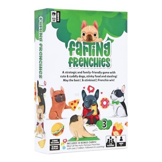 Farting Frenchies - Fast-Paced Strategic Card Game for Kids & Adults - Simple Setup, 20 Min Playtime, 2-4 Players, Ages 7+