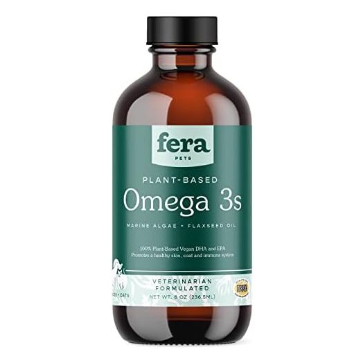 Fera Pets Plant-Based Omega 3 Supplement for Dogs & Cats – for Pet’s Skin, Coat & Immunity – Vegan Omega 3 with EPA, DHA & ALA – 8oz, 48 Servings