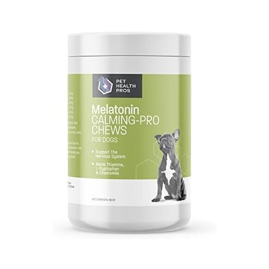 Melatonin Calming-Pro Dog Calming Chews for Dogs - Made with Chamomile, Ginger and Melatonin - Dog Calming Chews for Dogs Anxiety and Stress - Storms, Fireworks and Travel - 60 ct