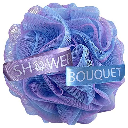 Loofah Bath-Sponge Swirl-Deep-Set-XL-75g by Shower Bouquet - Extra Large 4 Pack, Soft Mesh Net Luffa Loofa Loufa Puff - Exfoliating Body Scrubber for Women and Men: Soothing Face & Body Exfoliator