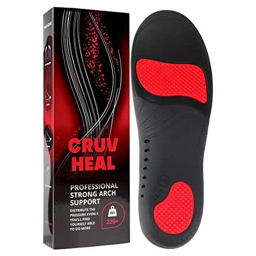 {220+lbs} Plantar Fasciitis Strong Arch Support Insoles Inserts Men Women - Flat Feet - Orthotic Insoles High Arch for Arch Pain - Boot Work Shoe Insole - Heavy Duty Support Pain Relief {M, Black}