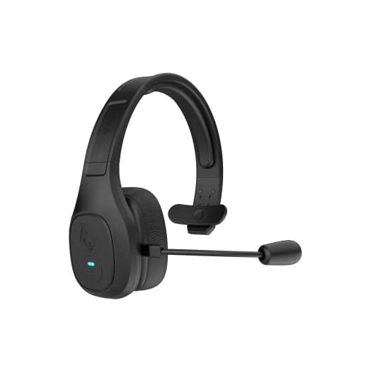 Blue Tiger Storm in Black - Wireless Bluetooth Professional Trucker and Office Headset with Microphone, Dongle & Cooling Gel Ear Cushion – Fastest Charge, Noise Cancelling, Clear Sound, Bluetooth 5.0