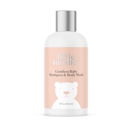 Little Biomes Gentlest Baby Shampoo and Body Wash 2-in-1, Made with Organic Calendula and Rose Water, Fragrance-Free, Hypoallergenic, Microbiome-Friendly Baby Wash (8 fl. oz.)