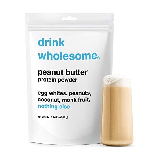 Drink Wholesome Peanut Butter Egg White Protein Powder | Easy to Digest & Gut Friendly | All Natural Ingredients | Minimally Processed | Dairy Free, No Additives, No Added Sugar, 20g Protein