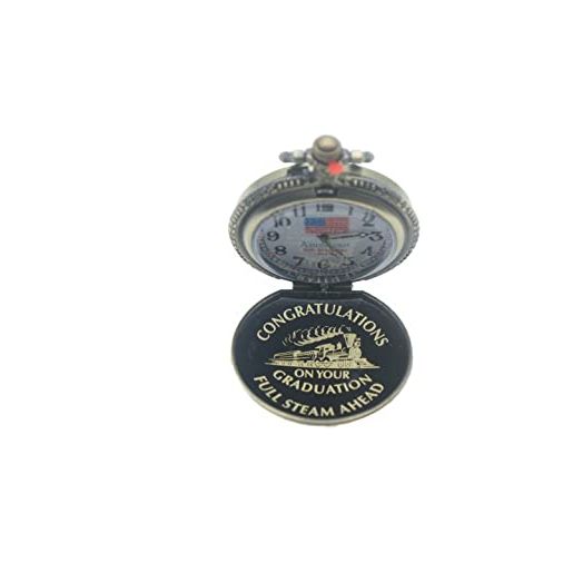 Pinnacle Awards Congratulations On Your Graduation Full Steam Ahead Laser Engraved Approved Railroad Pocket Watch