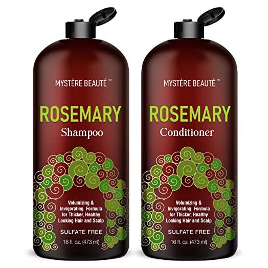 Mystere Beaute Rosemary Shampoo and Conditioner Set, Promotes Hair Growth & Scalp Health, Volumizing Formula for Thicker