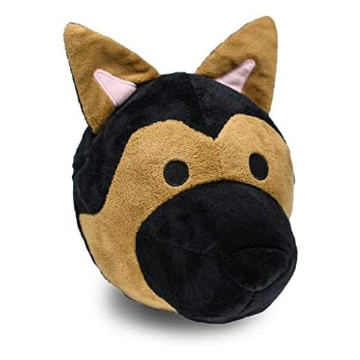 2 in 1 Dog Puzzle Toys Stuffed Plush Puppy Toys, Crinkle & Squeak Dog Toy Ball for Dog Anxiety Relief, Big Dog Toys for Mild Chewers 3.5" Ball, Puppy Chew Toys (German Shepherd)