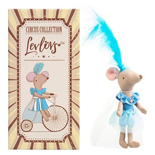 LEVLOVS Ballerina Mouse Ballerina Doll in a Matchbox Toy Baby Registry Gift Plush Toy Circus Mouse (Circus Mouse Gymnast)