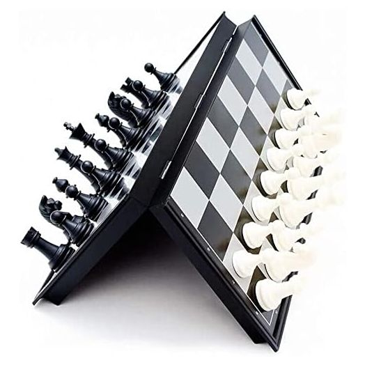 Multipurpose Magnetic Travel Chess Set 9.84" with Folding Chess Board Educational Toys for Kids and Adults