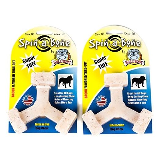 Bullibone Nylon Dog Chew Toy Spin-a-Bone - Interactive Dog Toy, Triggers Natural Instincts, and Improves Oral Health