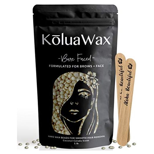 Hard Wax Beads for Hair Removal – Thin Fine Facial Hair Formula – Our Most Gentle Wax for Sensitive Skin, Browns, Soft Upper Lips, Sideburns and Neck – Large 1lb Refill Pearl Beans for Wax Warmers – White Bare Faced by KoluaWax