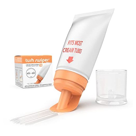 Eli & Ali Tush Swiper - Diaper Rash Cream Applicator & Dispenser - [Fits Most] Baby Creams - Mess Free, Easy to Clean, Travel Friendly, Safe for Newborns & Infants - Orange, 1 Pack